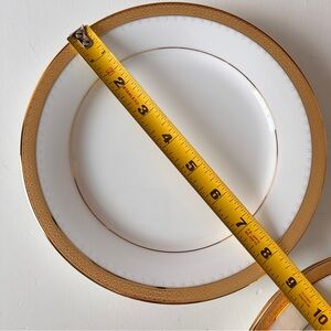 4 Noritake Fruit Dessert Sauce Bowls METROPOLITAN GOLD Encrusted Band White Dot…